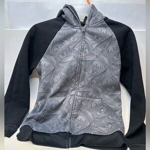 Batman Kids Gray & Black Hooded Puffer Jacket